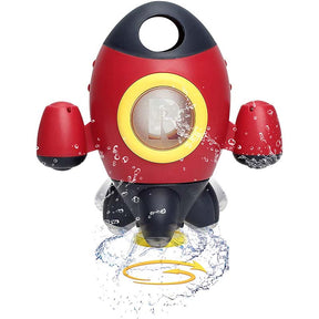 Bath Toys Space Rocket Spray Water with Rotatable Fountain for 18 Months and up-Red