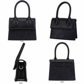 Small Square Bag Women Simple Mini Messenger Bag-Black