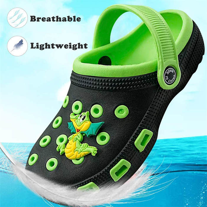 Kids Cute Garden Shoes Cartoon Sandals Children Beach Slipper-Green