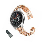 DPXZ 20MM Stainless Steel Bling Watch Band Quick Release Strap Replacement Wristband For Samsung For Women-Rose Gold