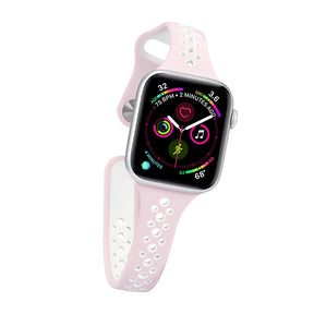 Nike Silicone Sport Breathable Watch For Apple iWatch Series-Pink White