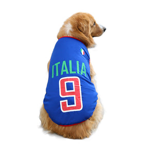 Dog Mesh Vest World Cup Jersey Basketball Clothes DarkBlue #9 Italy