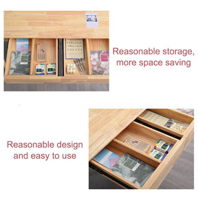 Home & Living4 Packs Adjustable Bamboo Drawer Dividers for Kitchen Dresser Office