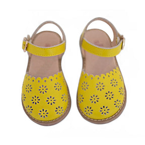 Kids Girls Sandals Anti-Slip Closed Toe Classic Flats for Summer-Yellow