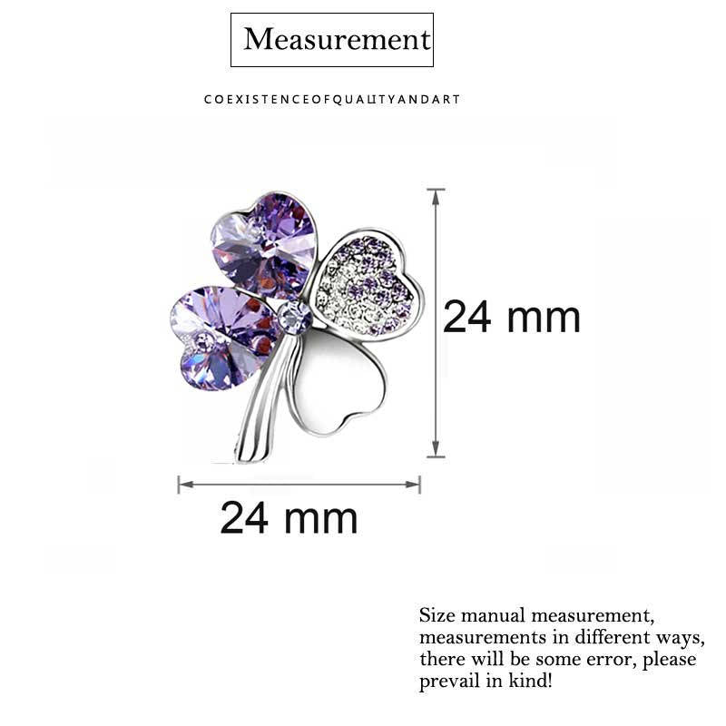 Pair of Four Leaf Clover Pin Brooch Womens Clothes Fashion Accessories-Violet