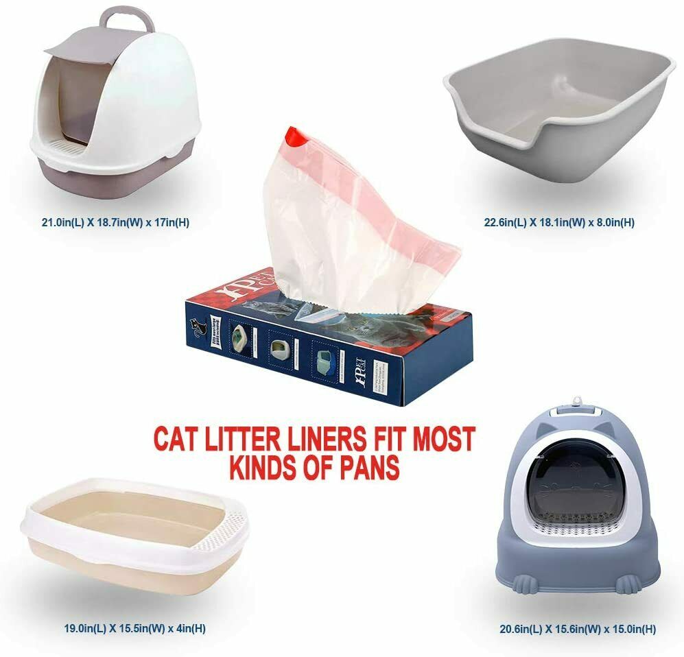 10 Count Cat Heavy Duty Litter Box Liners Drawstring Jumbo Liners-Box