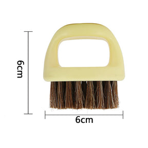 3Pcs Round Shape Beard Brushes with Handle for Men Beard Styling-White