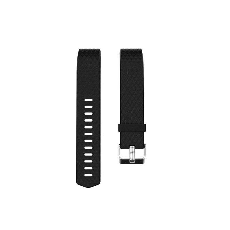 Silicone Replacement Strap Wrist Accessories For Fitbit Charge 2 -Black
