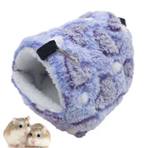 Warm Hamster Plush Bed Hanging Hammock Nest-Purple