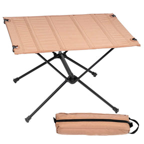 Lightweight Folding Camping Table Washable Fabric with Carry Bag-Beige