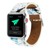 Graffiti Painted PU Leather Watch Band Microfiber Design For Apple Watch SE/6/5/4/3/2/1(Graffiti6)