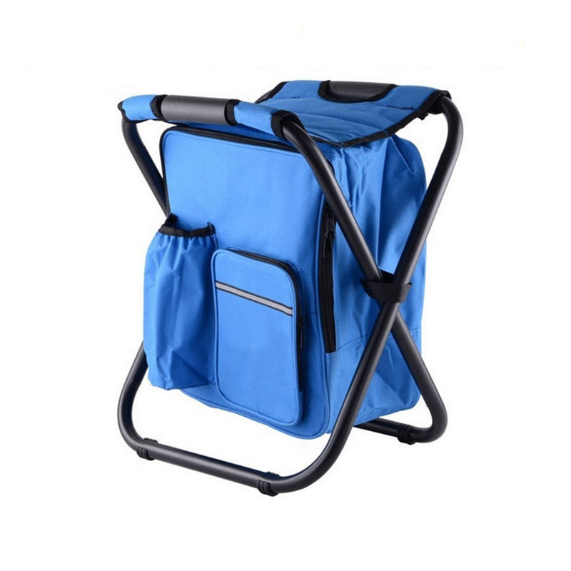 Multifunctional Backpack Folding Chair Outdoor Gear Camping Stool-Blue