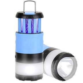 Portable LED Camping Lantern Bug Zapper for Hiking Tent Survival Kits-Blue