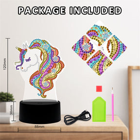 Diamond Painting Lamp,LED Number Painting Kits for Adults Home Decor Art Sets with Tools and USB Cable -Unicorn