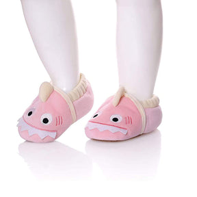 Toddler Baby Boys Girls Cute Shark Shoes Soft Anti-slip Winter Slippers-Pink