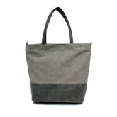 Tote Bag Soft Leather Large Capacity Bucket Handbags for Women-Grey