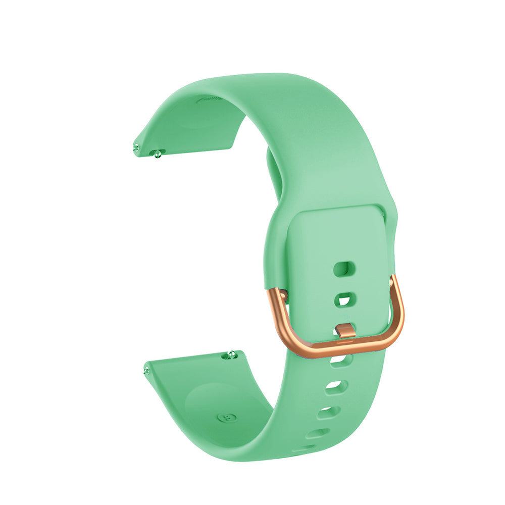 Color Silicone Watch Band Rose Gold Stainless Steel Buckle For Samsung Gear S2 Classic Samsung Galaxy Watch 42mm(Mint Green)