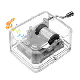 Acrylic Clear Hand Crank Music Box Craft Decoration-Brahms Lullaby