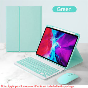 Detachable Keyboard Case with Pencil Holder for iPad Air 4/Air 5/Pro 11-Green