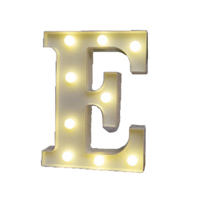 Decorative Led Light Up Number Letters White Plastic Marquee Number Lights Sign Party Wedding Decor Battery Operated (E)