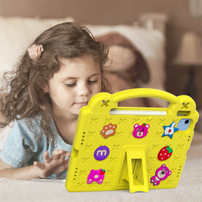 Strawberry iPad Case Shockproof with Handle Shoulder Strap for iPad 10th 2022-Yellow