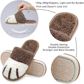 Memory Foam Unisex Slippers Comfortable Cute Animal Soft Shoes-Coffee