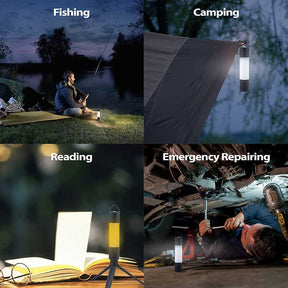Outdoor LED Camping Lantern Flashlight Rechargeable with USB Cable and Tripod
