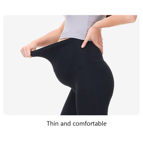 Maternity Leggings Over The Belly Stretch Breathable Yoga Tights-Black