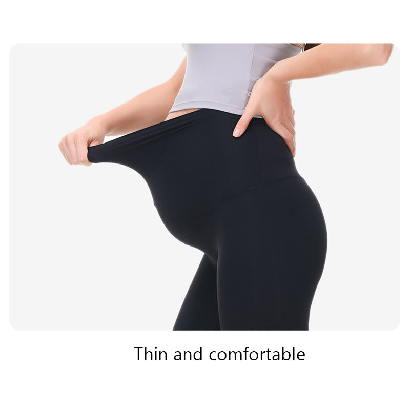 Maternity Leggings Over The Belly Stretch Breathable Yoga Tights-Black