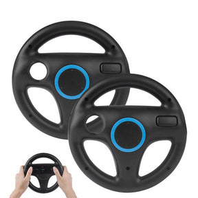 2Pcs Mario Kart Steering Wheels for Nintendo Wii Mario Kart Tank-Black