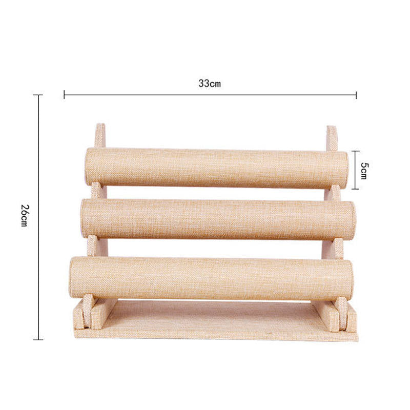 Home & LivingLinen Bracelet Holder with Three Tier Rack for Jewelry Organization and Display