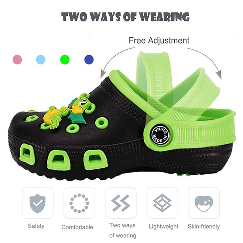 Kids Cute Garden Shoes Cartoon Sandals Children Beach Slipper-Green