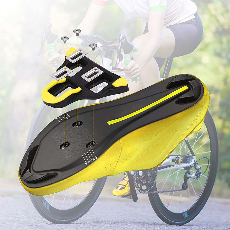 Bike Cleats for Shimano SPD SL Road Bike Pedals Shoes 6 Degree Floating-Yellow