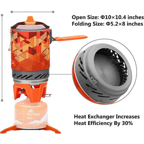 Outdoor Propane Camp Cooking Gear Portable Pot/Jet Burner Set for Hiking Emergency Use