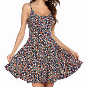 Womens Dress Sleeveless Floral Beach Summer Sundress-Pattern4