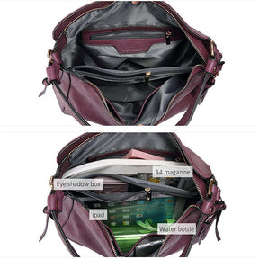 Handbags for Women Large Designer Ladies Hobo bag Bucket Purse Faux Leather-Purple