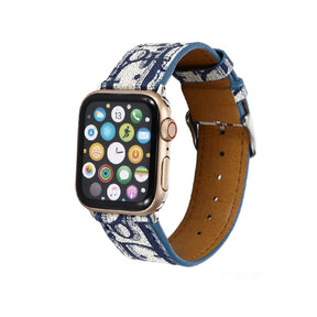 Leather Watch Band Fashion Printing Strap for iWatch Series 6/5/4/3/2/1/SE-03