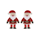 Santa Claus Earrings Moving Christmas Studs for Womens