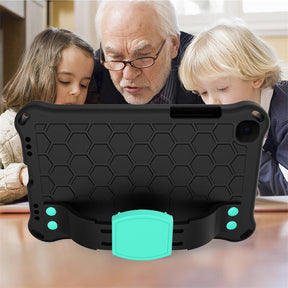 Hive SamSung Tab A 8.0 T290/T295 (2019) Tablet Case Durable Stand Cover With Shoulder Strap-BlackAqua