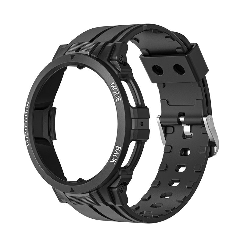 TPU Rugged Watchbands with Protective Case for Samsung Galaxy Watch 5 Pro 45mm Watch 4-Black