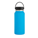 Stainless Steel Thermos Cup Wide Mouth Water Bottle for Outdoor Travel-Light Blue