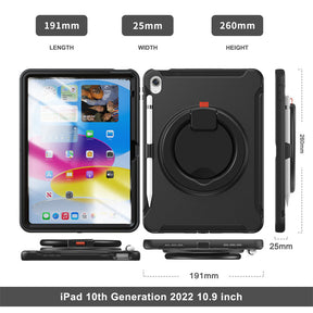 Tablet Case For iPad 10th Full Body Protection with 360¡ã Stand Portable-Black