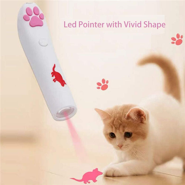 Pack of 2 Cat Catch LED Projecter Chasing Toy Pet Interactive Toy-WhiteBlack