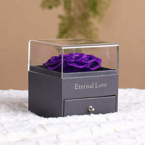 Preserved Flower Rose Gift Box for Valentines Day Anniversary Wedding-Purple