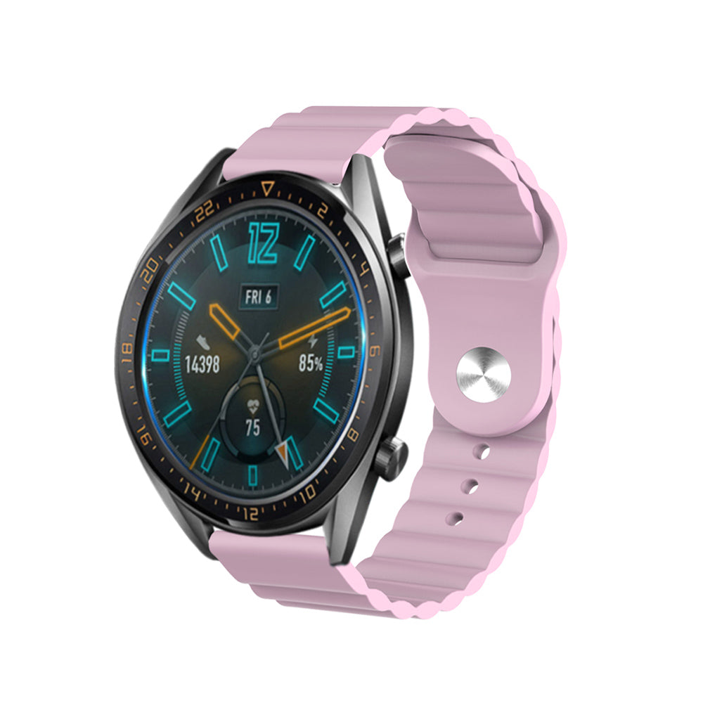 Wave Style Silicone Watch Band For Samsung Galaxy Watch 42/46mm Gear S3 Frontier/Classic(Pink)