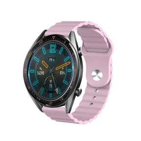 Wave Style Silicone Watch Band For Samsung Galaxy Watch 42/46mm Gear S3 Frontier/Classic(Pink)
