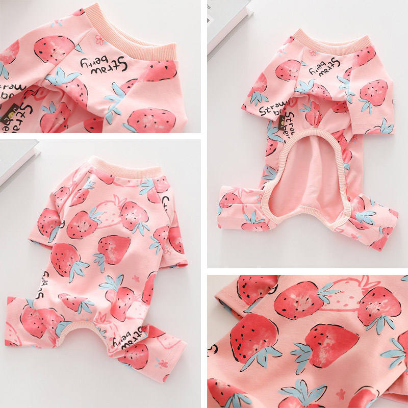 2 Pcs Puppy Pajamas Summer Breathable Cute 4 Legs Onesies for Small Dog