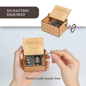 Hand Crank Engraved Musical Box Creative Gift Ornaments-Daughter to Mom