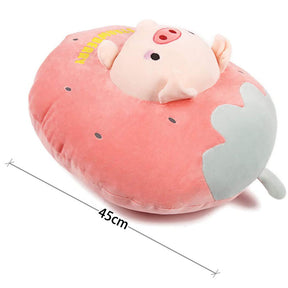 Piggy Plush Stuffed Animal Pillow-Cute Strawberry Squishy Hugging Plushie-Gifts for Kids