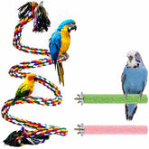 3Pcs Bird Perch Stand Bird Rope Toys for Parakeets Cockatiels Macaws